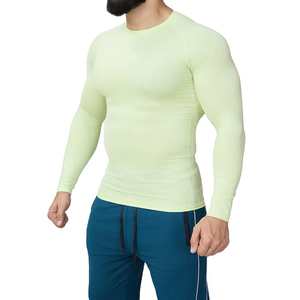 Vente en gros de chemises de compression thermiques à manches longues pour hommes, respirantes, extensibles, décontractées, coupe ajustée - Product Image 1