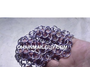 Purple Steel Chainmail Hand Guard Circular Welded Metal Craft Art Armor Collectible Modern Irregular Shape Electroplated - Product Image 4