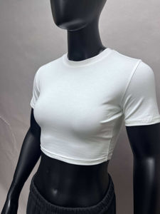 <b>Women's</b> <b>White</b> Vintage Summer Crop Top Short Sleeve Crew Neck Letter Print Casual <b>T</b>-<b>Shirt</b> 100% Cotton Jersey 230gsm Anti-Wrinkle - Product Image 6