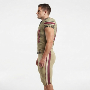 Équipement sportif personnalisé, maillot de football sublimé multicolores professionnel, pantalon de protection intégré, maillot à manches courtes col en V - Product Image 4