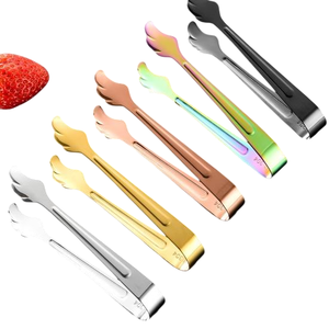 Pince à glaçons en acier inoxydable argenté tendance, petite pince à sucre en forme de cube, accessoires de cuisine et de bar, lavable au lave-vaisselle - Product Image 5