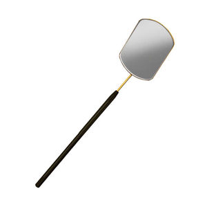 Precision Handheld <b>Lighted</b> Eyelash Extension Mirror Stainless Steel Frame Gold-Plated Finish Professional Cosmetic Beauty - Product Image 2