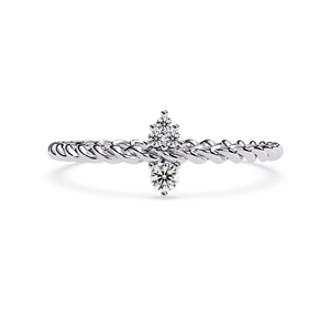 Bague de fiançailles en or blanc avec diamant rond taille brillant, certifié GIA, bijou classique pour femme - Product Image 1