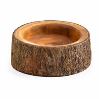 Bol en bois naturel rustique de qualité supérieure, fait main, sans BPA, style ferme, écologique, pour servir salades et fruits, pour la maison et la cuisine
