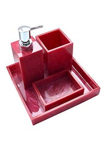 Most Selling Handmade Resin Bathroom Set Including Soap Dish Tumbler <b>Toothbrush</b> <b>Holder</b> and Dispenser Available For Sale - Product Image 3