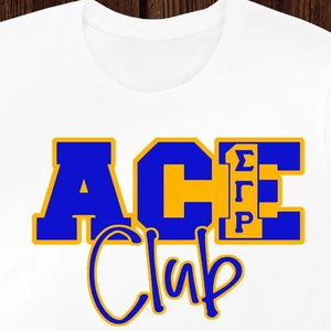 Camiseta SGRHO Ace Club Blanca para Mujer, con Estampado Gráfico, Cuello Redondo, Manga Corta, Estilo Casual, Moda Urbana, Personalizada para Hermandad Griega - Product Image 2