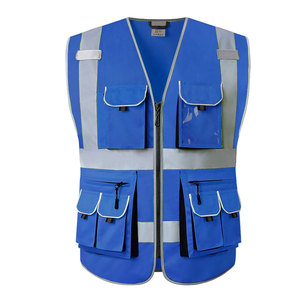 Chaleco de Seguridad Reflectante de Alta Visibilidad BIG TEN APPAREL, Unisex, Ropa de Trabajo de Poliéster, Bolsillos, Cierre de Cremallera, Impermeable, Resistente a Ácidos - Product Image 1