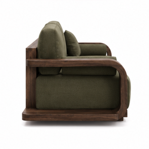 Sofá Contemporáneo de Tres Plazas en Madera de Teca Sólida, Muebles de Salón Tapizados de Primera Calidad para Interiores de Lujo, Hotel, Villa, Apartamento - Product Image 5