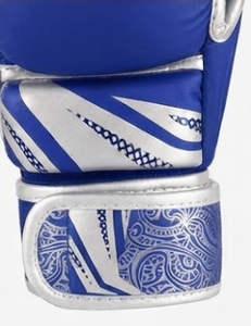 Guantes de Boxeo Azules de PU con Cierre de Velcro en los Dedos, Unisex, para Entrenamiento de Artes Marciales, con Impresión por Sublimación - Product Image 2