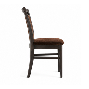 Chaise de salle à manger moderne en teck massif avec siège rembourré en tissu, mobilier de luxe pour restaurant, hôtel, café, villa - Product Image 3