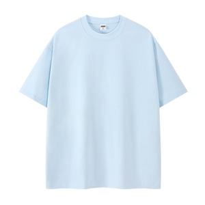 T-shirt ample à épaules tombantes en coton, col rond, manches courtes, couleur unie, décontracté, streetwear pour homme, tenue d'été, uni - Product Image 4