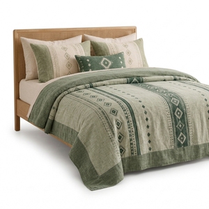 Parure de draps en lin style décontracté, très tendance pour hôtels, 100% lin, draps plats et housses de matelas - Product Image 5