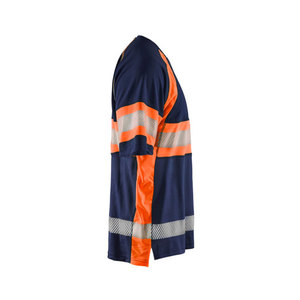 T-shirt de travail haute visibilité à prix abordable avec bandes réfléchissantes pour hommes, manches courtes, haute visibilité, pour la construction - Product Image 4