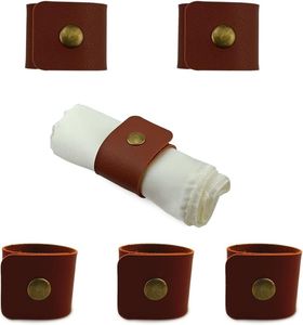Anillo para Servilletas de Cuero Vacuno Hecho a Mano de Primera Calidad, Costura Fina, Decoración de Mesa, Elegante, para Cocina, Comedor y Eventos - Product Image 5