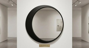 The Crescent <b>Mirror</b> Matte <b>Black</b> Asymmetrical Round Handmade <b>Metal</b> Frame Wall <b>Mirror</b> REHMAN CRAFT - Product Image 5