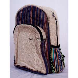 Sac à dos unisexe fait main en toile 100% coton, léger, vintage, 20L, avec fermeture éclair, bretelles arquées et poignée souple - Product Image 5