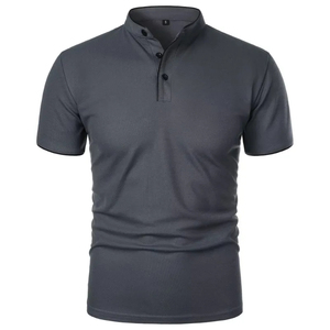 Camisa polo blanca para hombre, de manga corta, tejida, de color sólido, informal, con botones, diseño clásico, con cuello. - Product Image 2