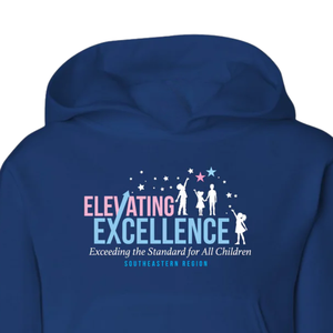 Sweat à capuche bleu pour jeunes Elevating Excellence, en mélange de coton doux, à manches longues, décontracté, mode, vêtement de tous les jours - Product Image 3