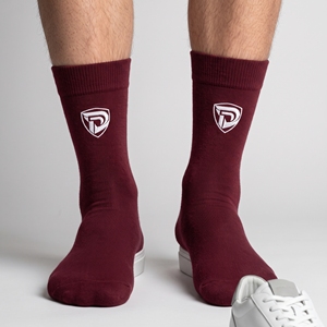 Chaussettes de sport marron avec logo blanc sur le revers, respirantes, tricotées, pour le basketball, adultes - Product Image 3