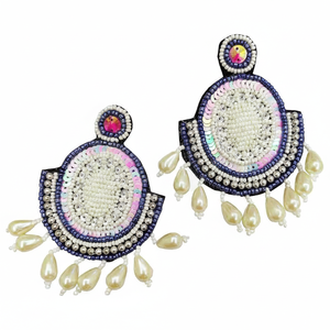 Pendientes Colgantes Plateados con Forma de Flor Inspirados en la Naturaleza, Joyería Ecológica Tejida a Mano para Mujer, Ideal para Fiestas - Product Image 1