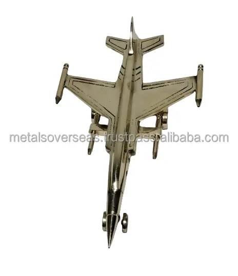 Antique Brass Fighter Jet Plane Model Collectible Showpiece Figurine for Home Decor Living Room Showcase