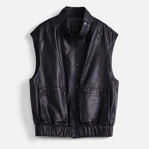 Chaleco de Cuero Genuino para Mujer, Estilo 2026, Calidad Confiable, Lona Impermeable, Triple Botonadura, Colores Personalizados, Logotipo, Alta Calidad - Product Image 2