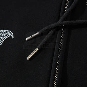 Sudaderas con Cremallera y Pedrería para Hombre, Servicio OEM, 100% Algodón, Alta Calidad, Venta al Por Mayor - Product Image 4