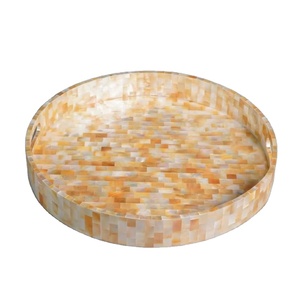 Bandejas de servicio de madera de madreperla Diseño minimalista de alta calidad para celebraciones de Ramadán y Diwali - Product Image 1