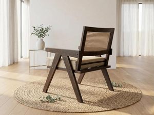 Chaise en bois massif de Sheesham et en rotin, fauteuil en bois et rotin |   Chaise de salle à manger pour salon, chambre, intérieur, extérieur et maison - Product Image 3
