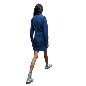 Robe longue en jean pour femmes, style décontracté, boutonnée sur le devant, fabricant de vêtements en gros - Product Image 1