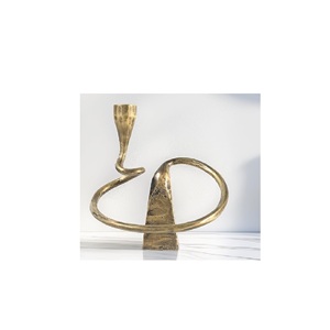 Luxury Gold Metal Candle <b>Holder</b> with Candle Modern Decorative Centerpiece for Home Decor Gifting - Product Image 1