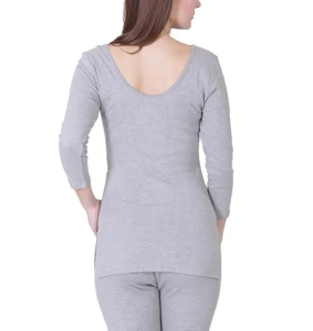 Conjunto de Ropa Interior Térmica sin Costuras para Mujer, Transpirable y Ecológica, Camiseta y Pantalones Largos, Color Morado Sólido, Cuello y Mangas, Capa Base Cálida para Invierno - Product Image 5