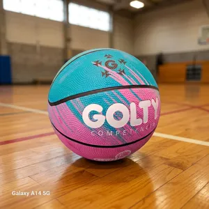 ลูกบาสเก็ตบอล GOLTY ไซส์ 5  วัสดุ PU  ไส้ยางบิวทิล  ทนทาน เป็นมิตรกับสิ่งแวดล้อม น้ำหนักเบา กันน้ำ ดีไซน์สีชมพูฟ้า - Product Image 6