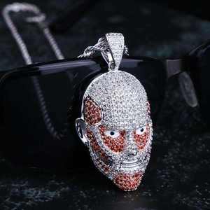 Colgante de Anime Japonés con Diseño de Personaje de Dibujos Animados, Joyería Hip Hop para Fans de Attack on Titan, Colgante de Plata con Moissanita - Product Image 3