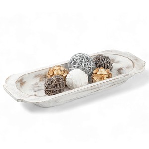 Bol à fruits vintage en bois de pin blanchi à la chaux, vente en gros |   Fabriqué à la main à Moradabad - Product Image 2