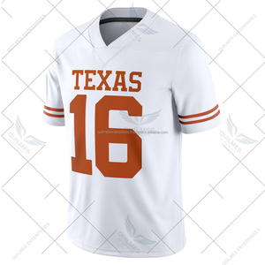 Jersey de Fútbol Americano Personalizado de la Universidad de Texas Longhorns, Blanco, Ligero, de Alta Calidad, Manga Corta, Estampado - Product Image 6