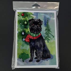 Affenpinscher Whimsical Christmas <b>Greeting</b> <b>Cards</b> Pack of 8 A7 Size 5x7 Blank Note <b>Cards</b> with Envelopes - Product Image 3