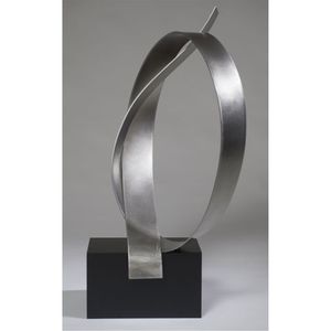 Sculpture métallique minimaliste abstraite en forme de boucle, décoration de table, figurine d'art moderne de luxe pour l'intérieur, salon, hall d'hôtel. - Product Image 1