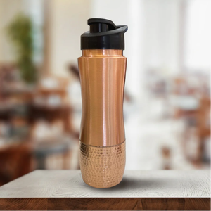 Juego de Botellas de Cobre Pulido Natural Ecológico de Gran Capacidad, Bebedero Metálico Saludable Único con Asa para Beber Directamente, Apto para Líquidos Calientes - Product Image 5