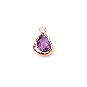 Aqua Quartz Teardrop Pendant Rose Gold Plated Brass Faceted Pear Shape Gemstone Charm for DIY Jewelry Making <b>Necklace</b> - Product Image 6
