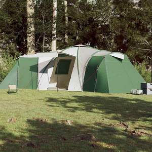 Carpa de Camping Familiar Tipo Domo Impermeable Verde para 12 Personas - Product Image 3
