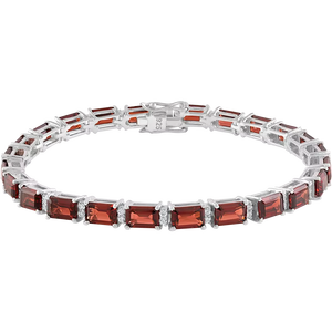 Pulsera de Granate y Circonita en Plata de Ley 92.5 KLSB-20417 - Product Image 1