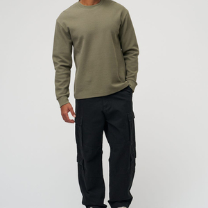Pantalones Cargo Jogger de Cintura Media para Hombre, de Algodón French Terry, Casuales, para Caza, con Múltiples Bolsillos, Deportivos, para Exteriores, Ajustados - Product Image 6