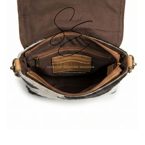 Sac bandoulière en cuir de vachette véritable avec pochette pour téléphone, petit sac à bandoulière pour usage quotidien, pour hommes et femmes - Product Image 5