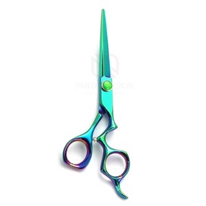 Ciseaux de coiffure professionnels |   Poignée en acier inoxydable de couleur arc-en-ciel, design élégant, pour salon de coiffure, haute qualité, OEM - Product Image 3