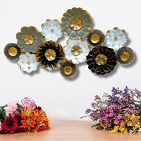 Décoration intérieure moderne Ensemble de 3 tentures murales en métal Décoration feuille d'or Art pour Salon Bureau Chambre Hôtel-pour Noël