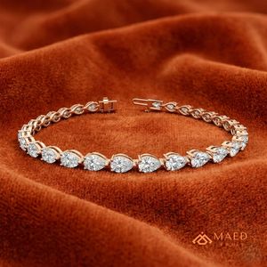 Bracelet à maillons en moissanite or rose, bracelet à maillons fins, bijoux de mode pour femmes, bracelet tennis, accessoire élégant - Product Image 2