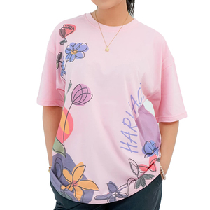 เสื้อยืดผ้าฝ้ายลำลองไซส์ใหญ่สำหรับผู้หญิงขายดี สไตล์ฤดูร้อนมาใหม่ ผลิตในปากีสถาน พร้อมพิมพ์โลโก้ตามสั่ง - Product Image 4