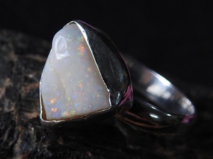 Anillo de Ópalo Plateado Natural Australiano Pulido, Clásico, para Regalo de Boda o Fiesta, para Ella, Joyería de Moda, Nueva Llegada - Product Image 2