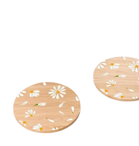 Sous-verres et dessous de plat en bois de manguier personnalisés de qualité supérieure, forme de fleur, sous-verres en bois naturel, sous-verres décoratifs - Product Image 2